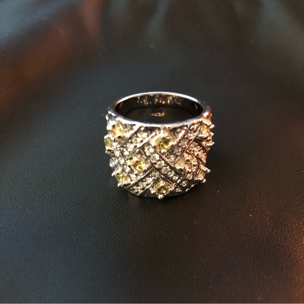 Silver Statement Ring With Chrystal’s - image 2
